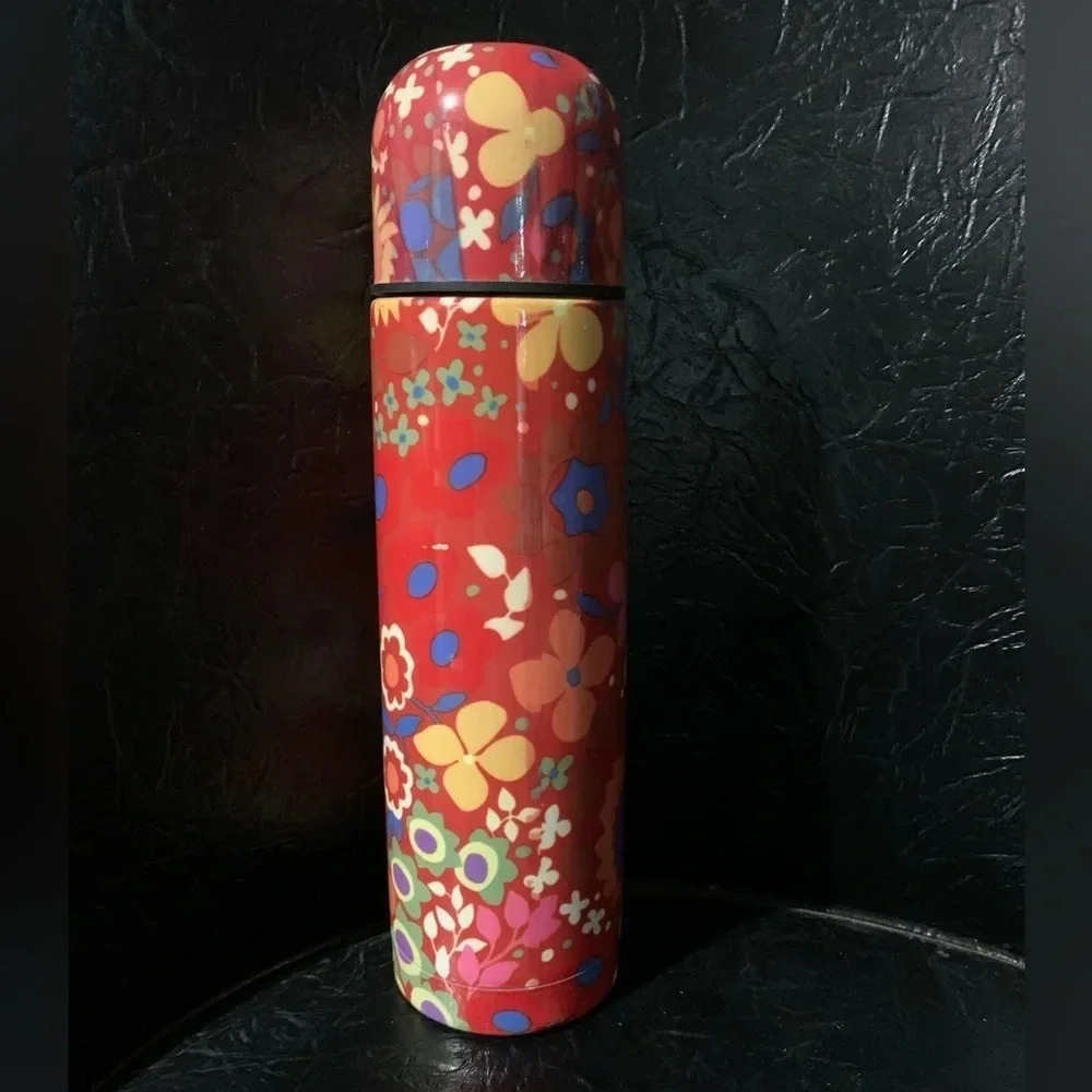 Brighton Bev To Go Tumbler Thermos Stainless Red Bright Floral 16 FL OZ